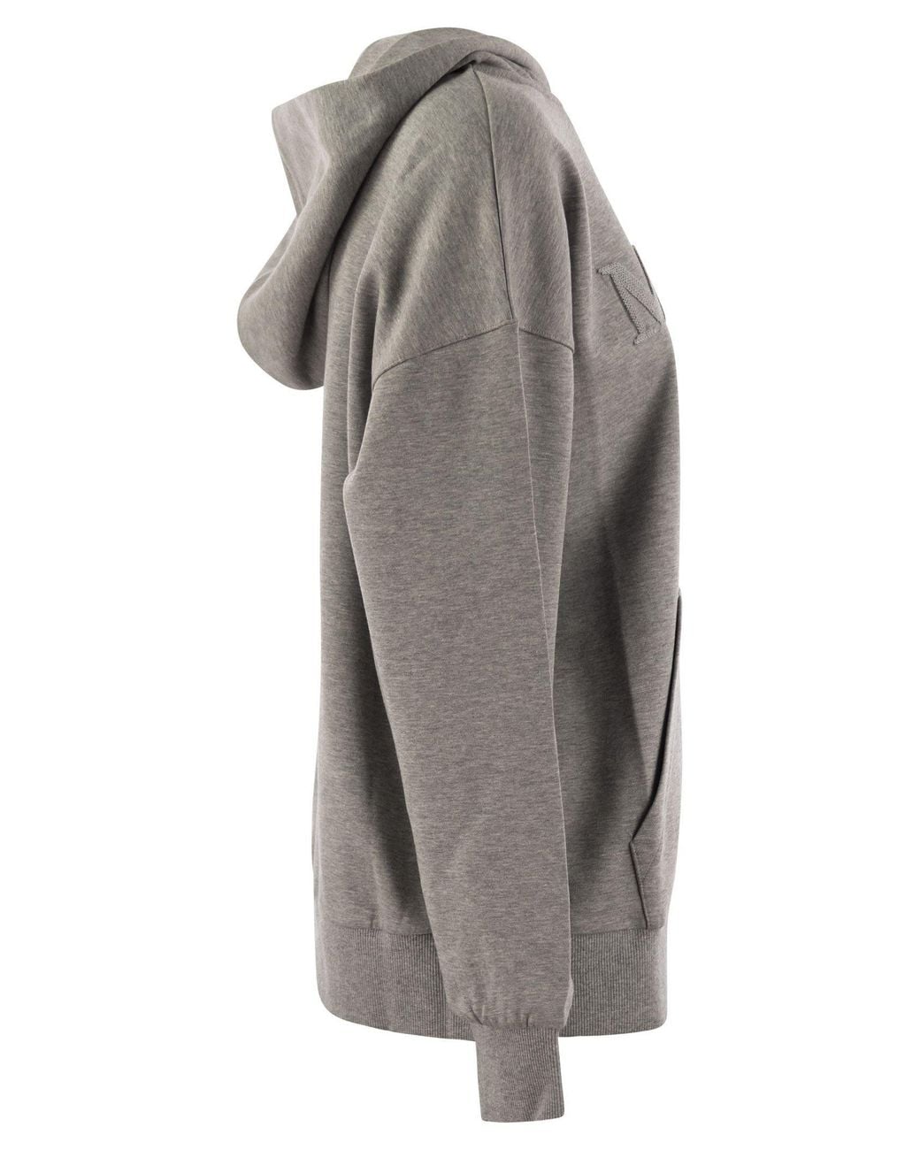 Max Mara Gray 'S Logo Detailed Long-Sleeved Hoodie