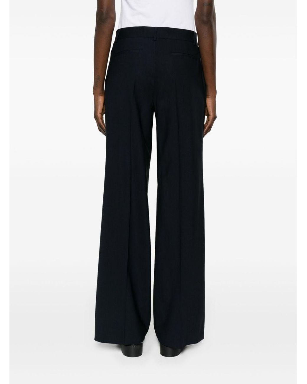 P.A.R.O.S.H. Blue Virgin Wool Straight-Leg Trousers