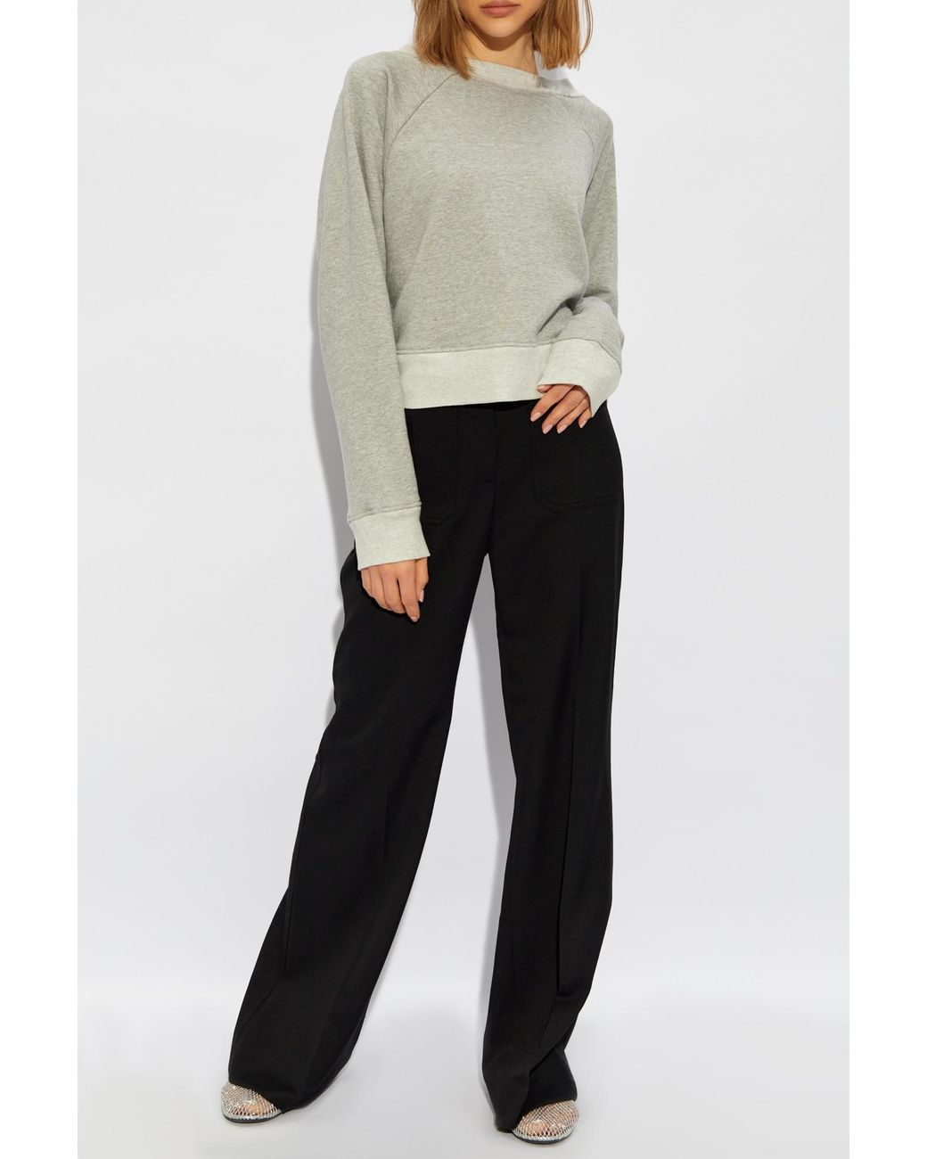 Victoria Beckham Natural Cropped Jumper