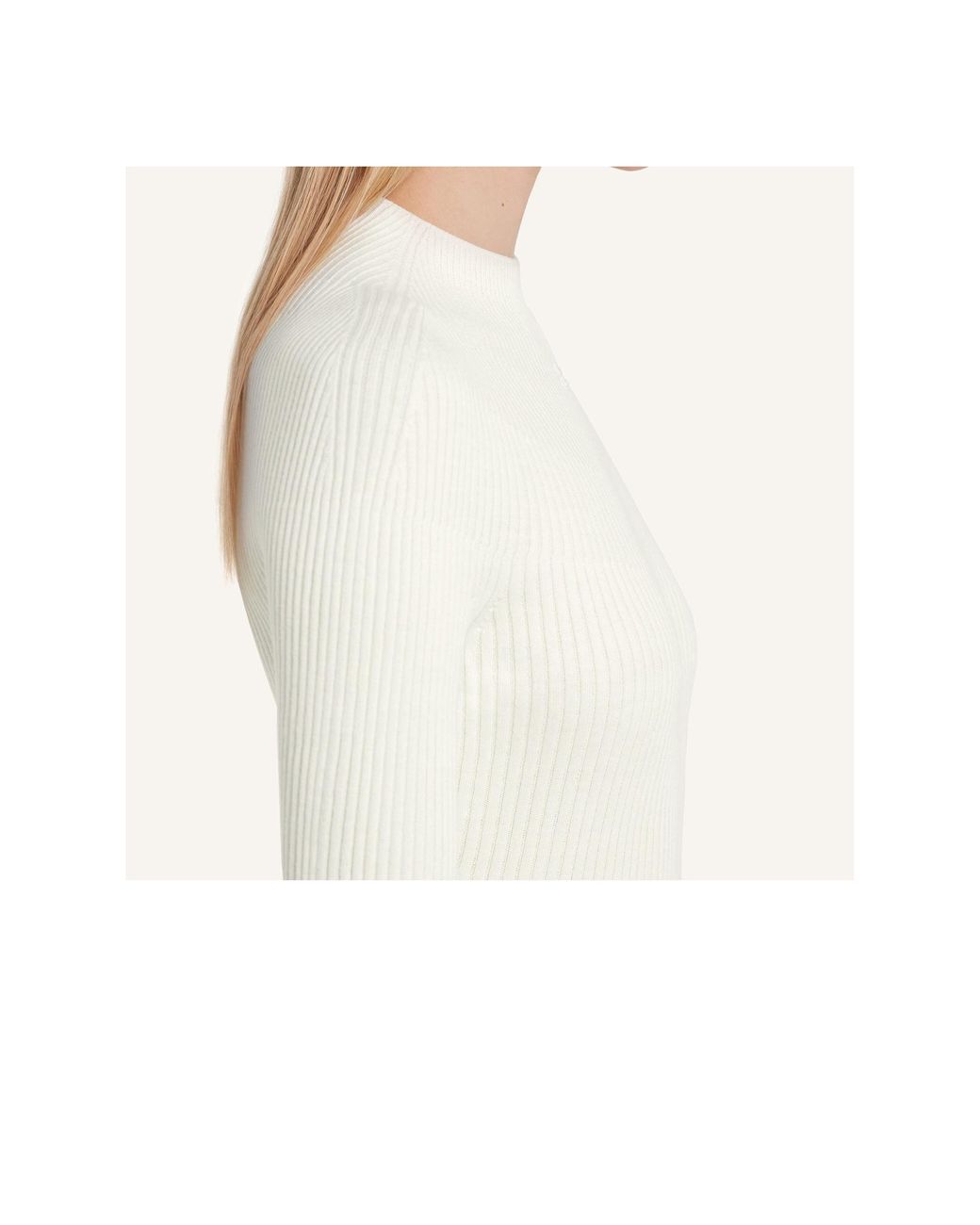 Courreges White Pinko Solar Light Ribbed Mockneck Jumper