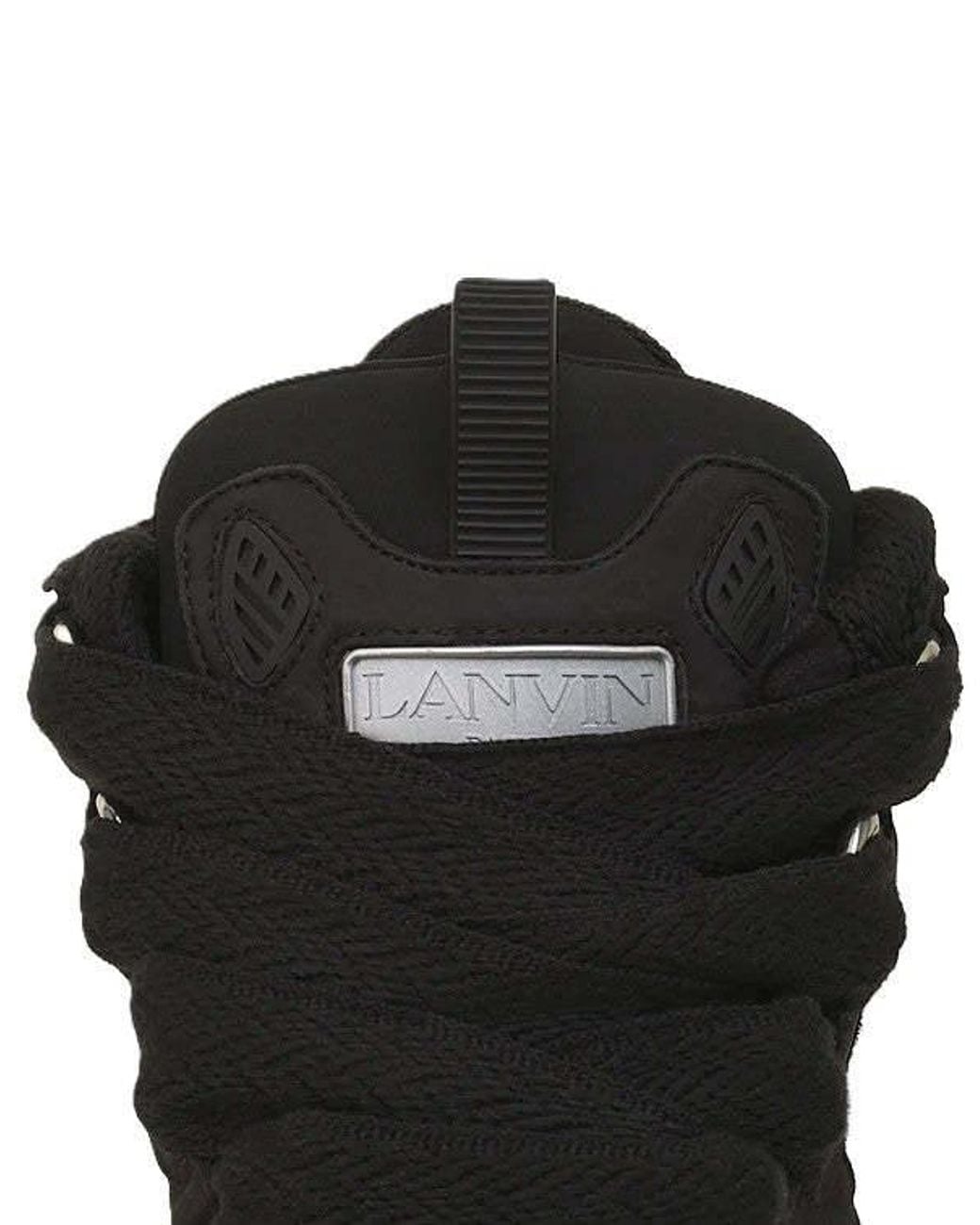Lanvin Black Thickrope Lace Cutout Lowtop Sneakers for men