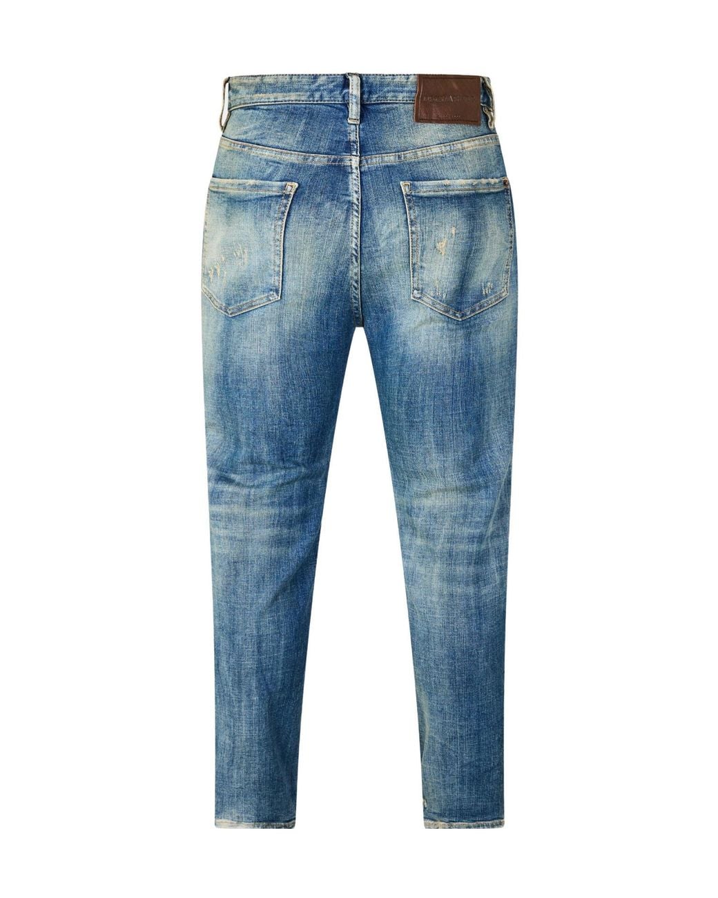 DSquared² Blue Vintage Ripplewash Cropped Jeans for men