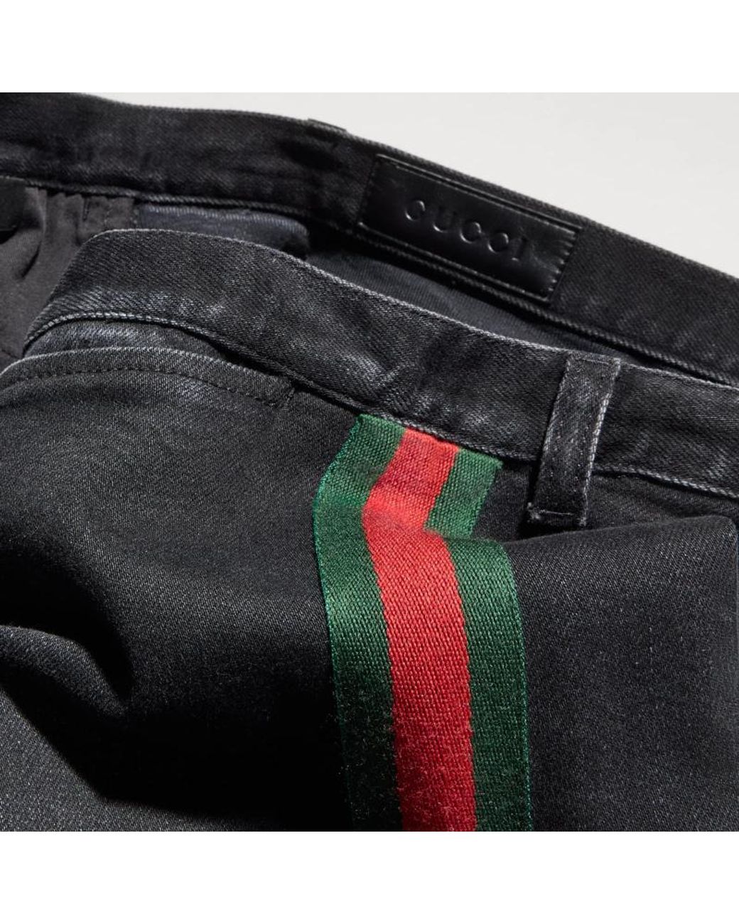 Gucci Blue Side Stripe Flared Jeans for men