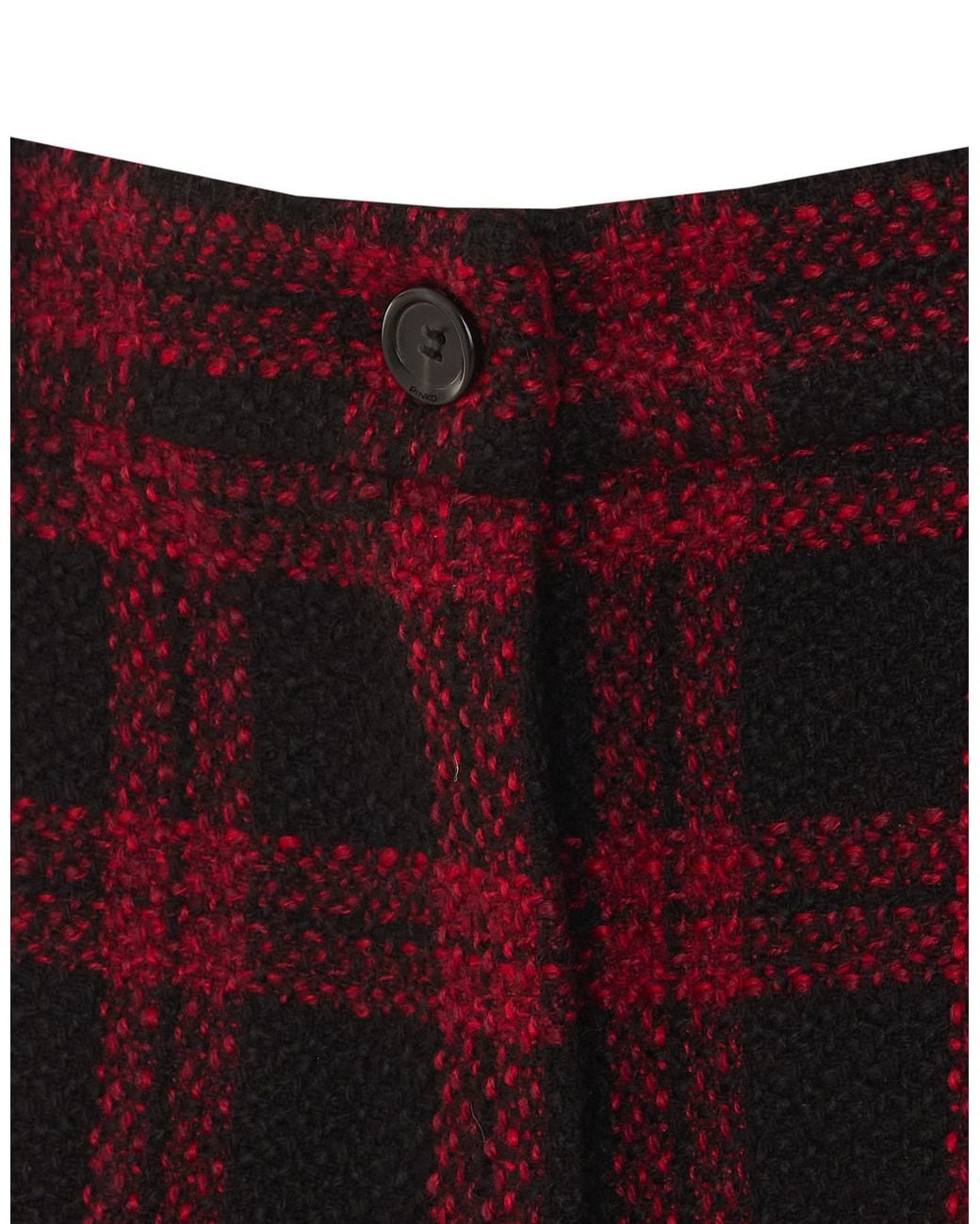 Pinko Red Check-Pattern Knee-Length Shorts