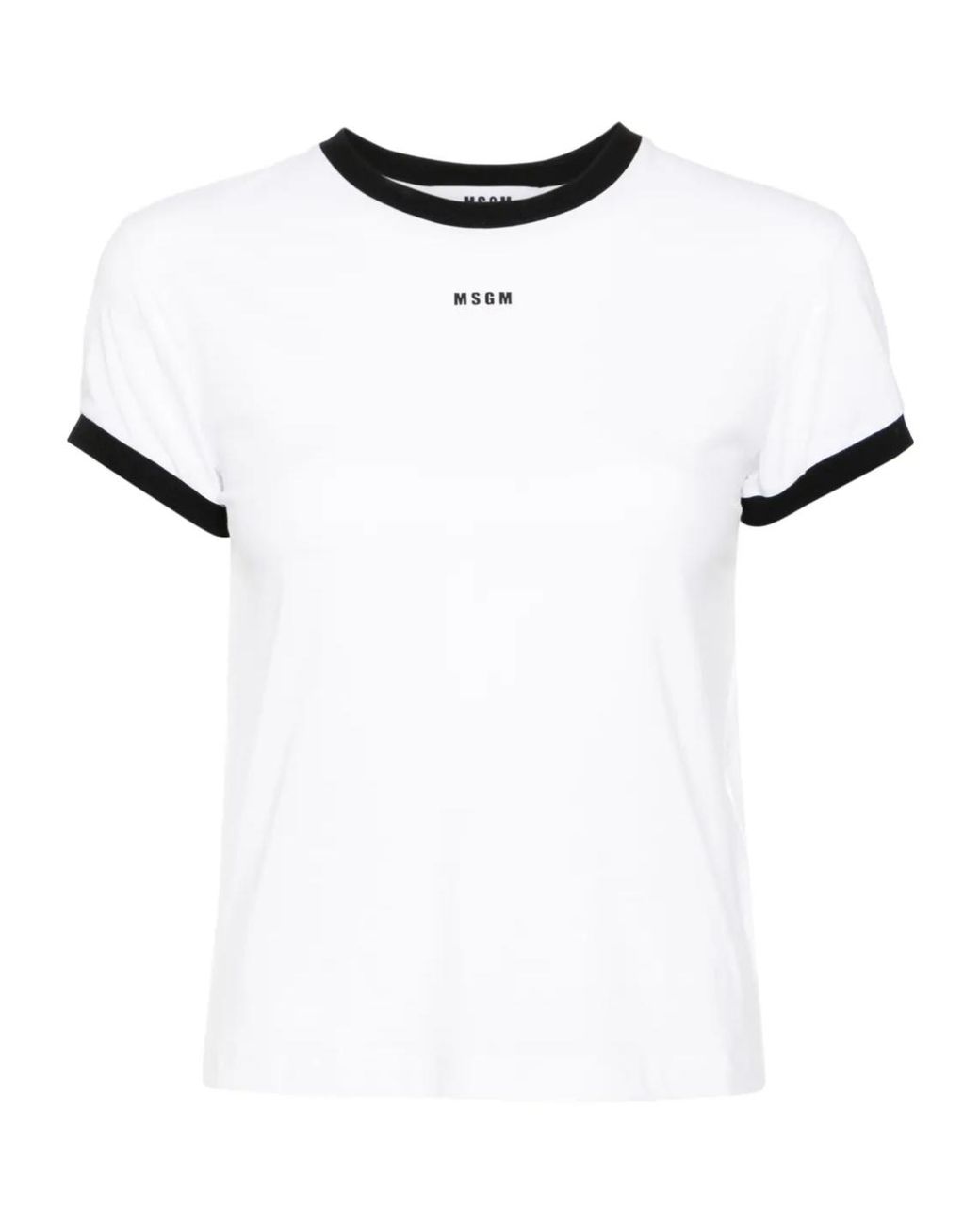 MSGM White Logo-Print T-Shirt