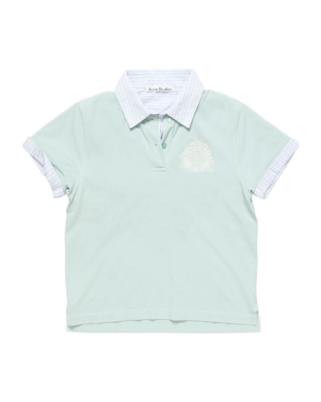 Acne Blue Logo-Embroidered Polo Shirt