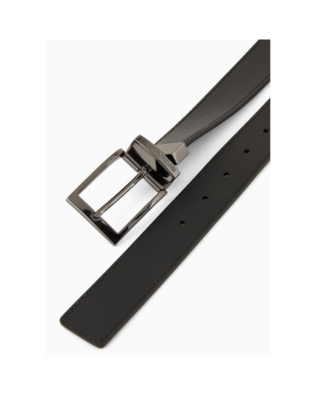 Emporio Armani White Reversible Leather Belt for men