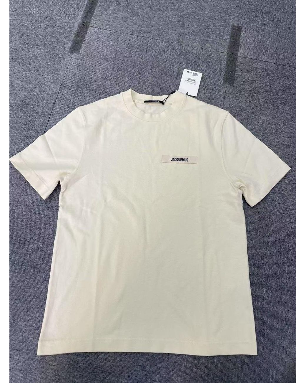 Jacquemus White Logo Patch Crewneck T-Shirt for men