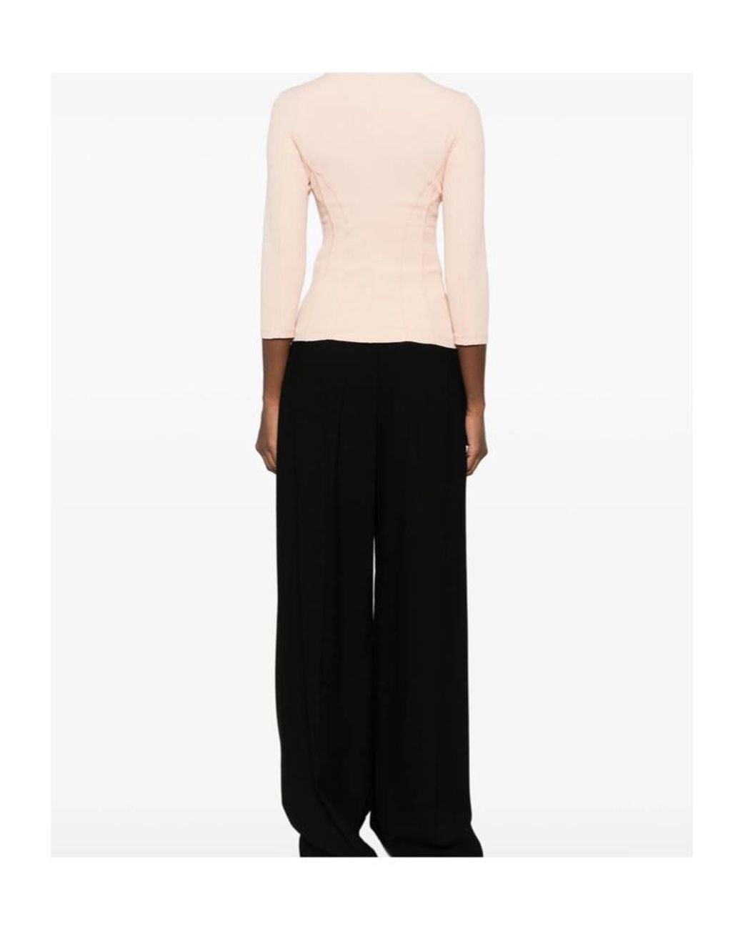 Elisabetta Franchi Natural Corset-Style Zip-Up Jacket