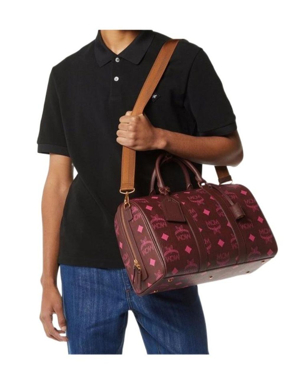 MCM Red Ottomar Weekender Bag