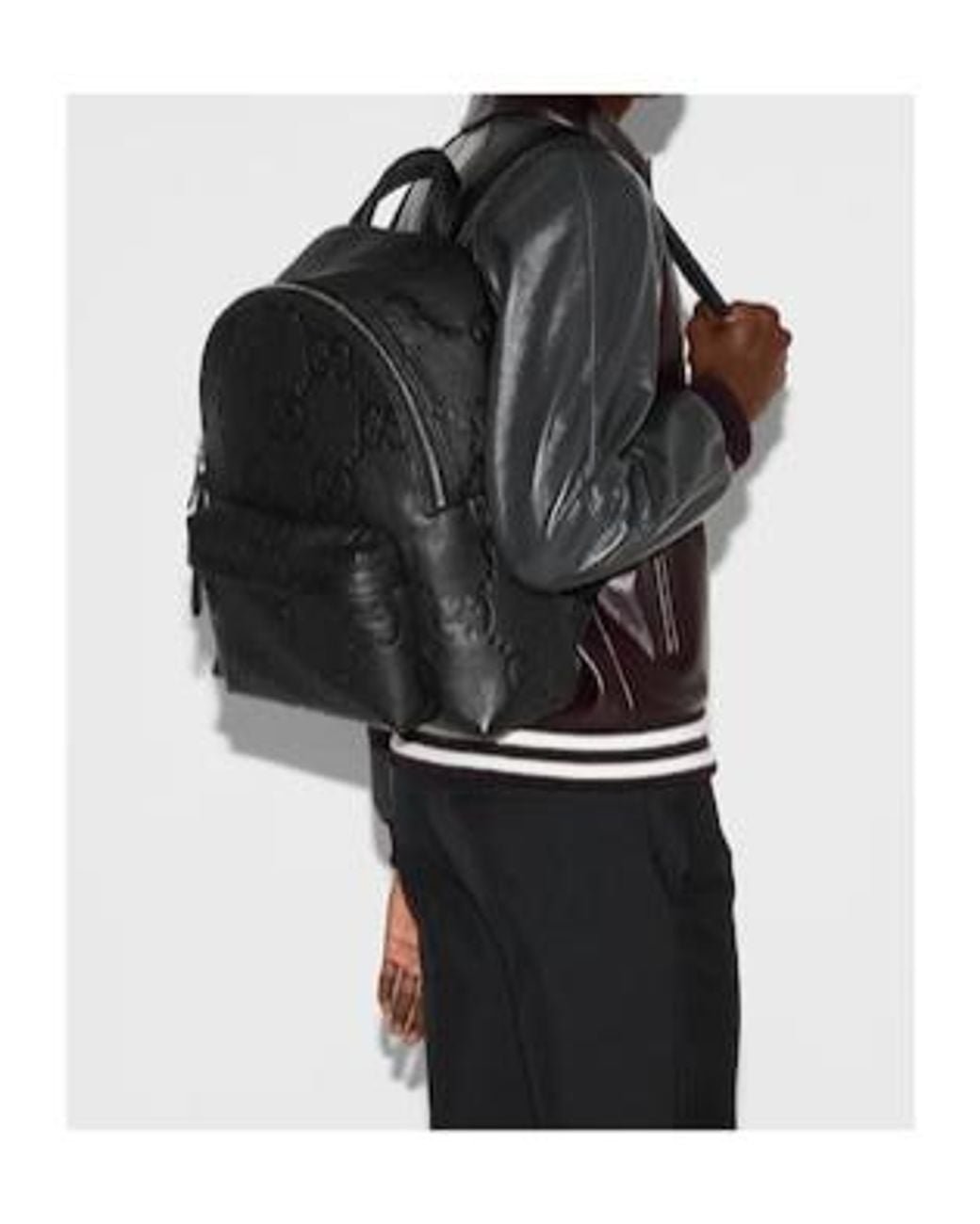 Gucci Black Medium Jumbo Gg Backpack for men