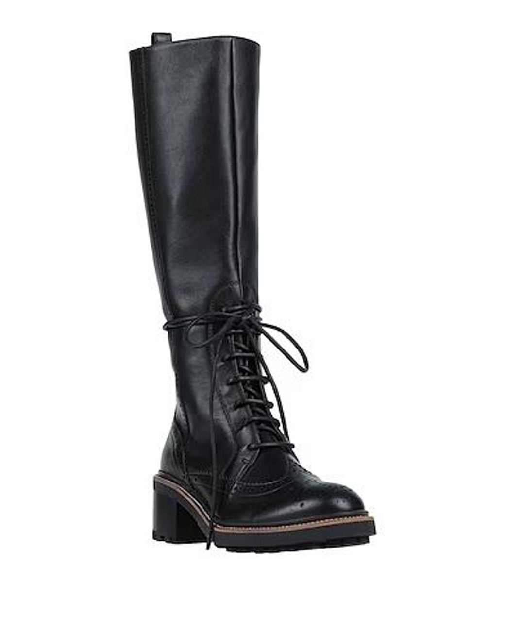 Chloé Black Lace-Up Knee-High Boots