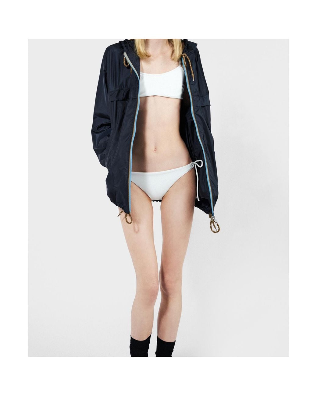 Prada White Stretch Jersey Bikini Top
