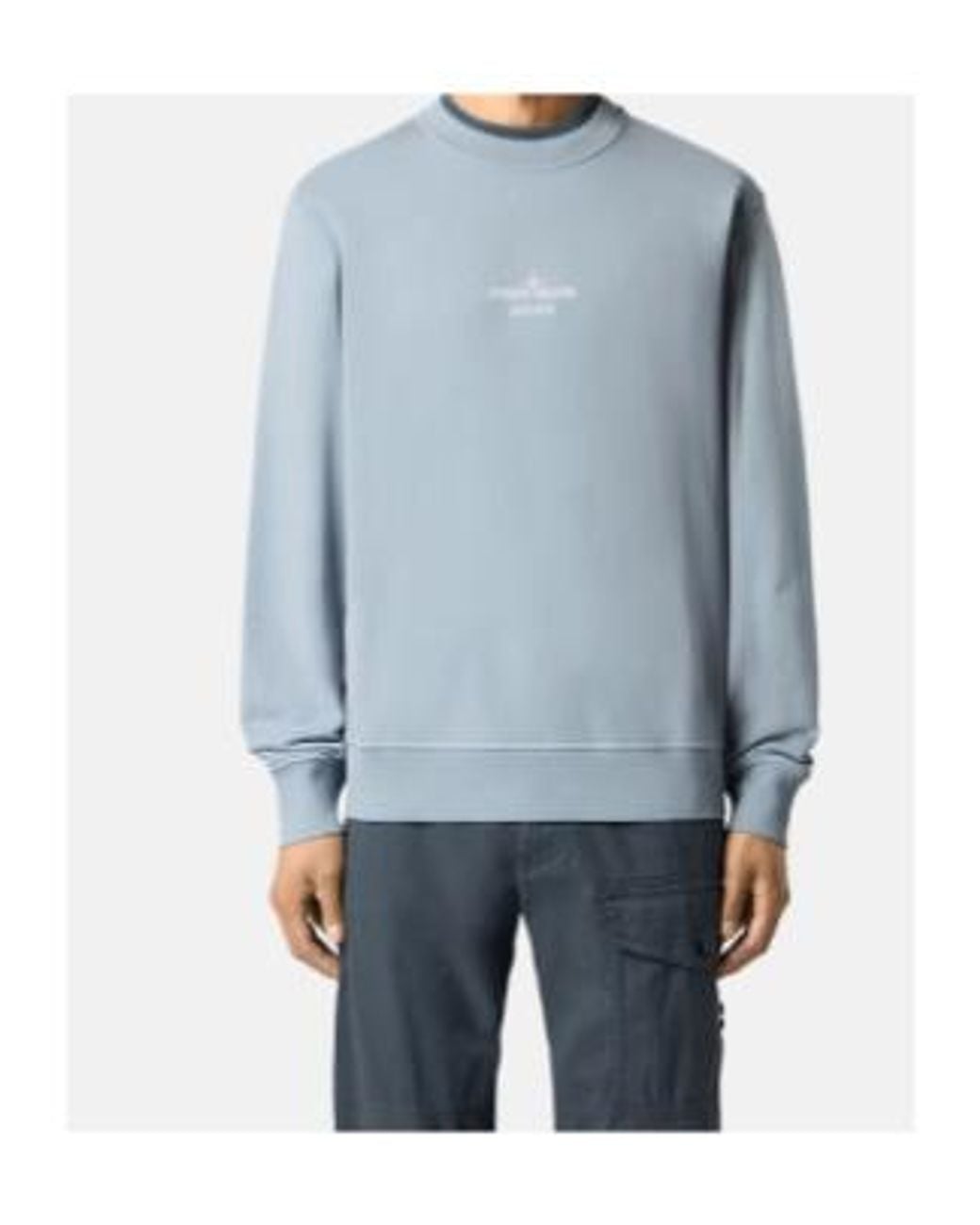 Stone Island Blue Regular Fit Crewneck Sweatshirt for men