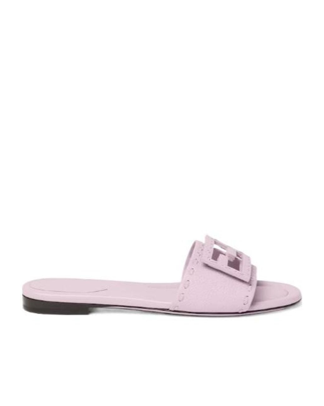 Fendi Pink Baguette Ff Slip-On Slides
