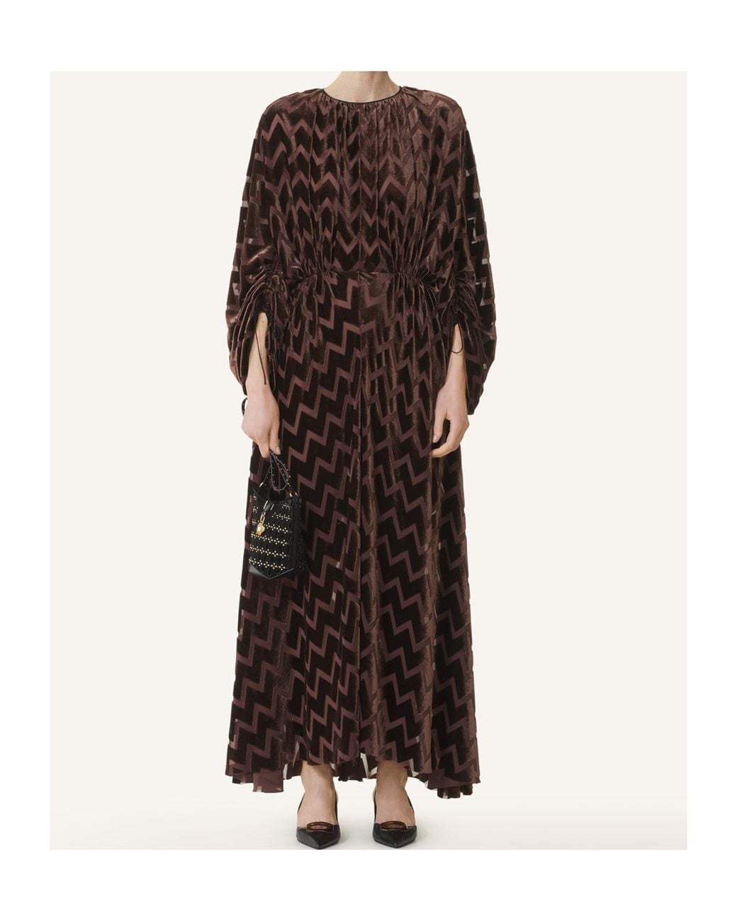 Lanvin Brown Round-Neck Dress