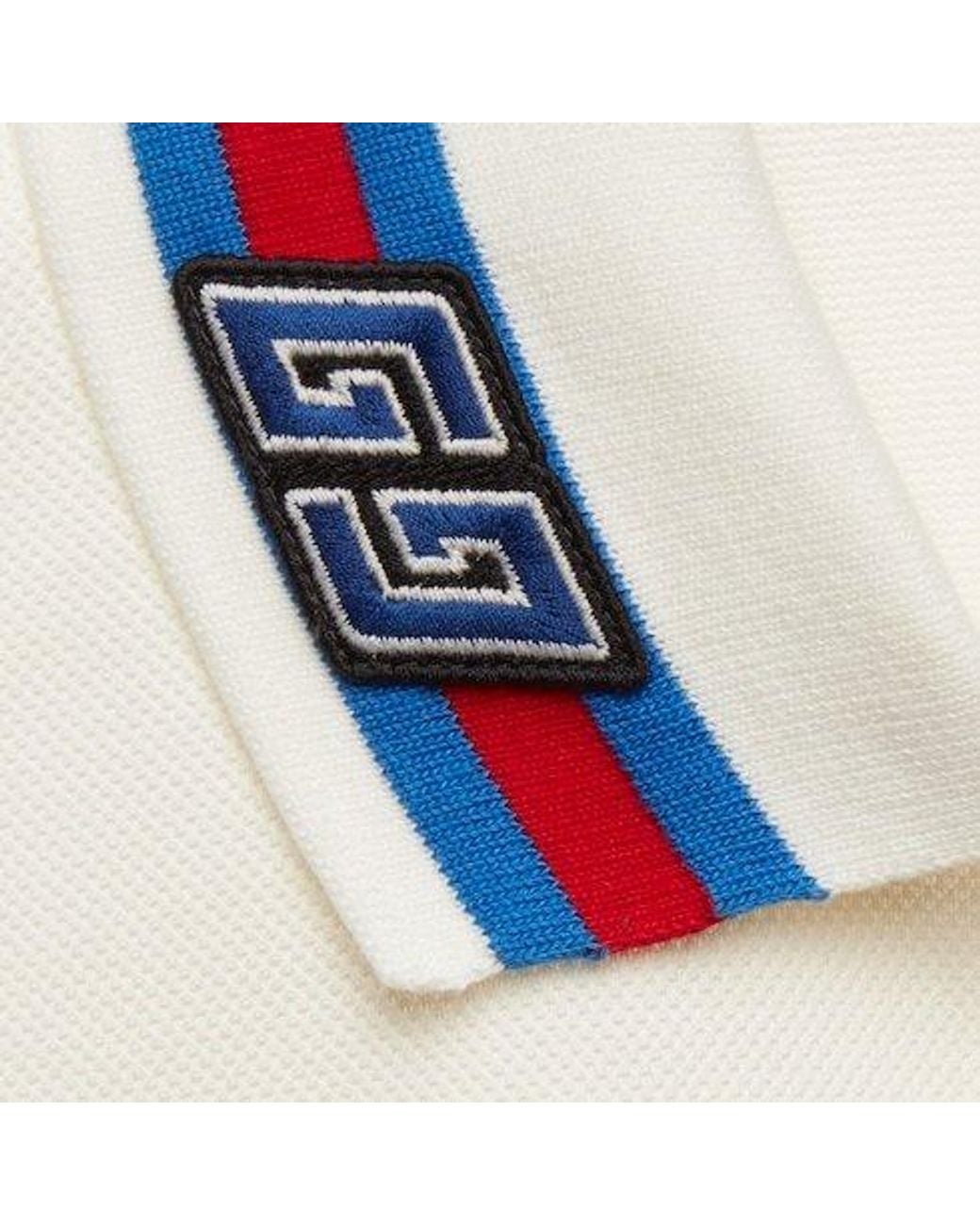 Gucci White Gg Cotton Polo Shirt for men