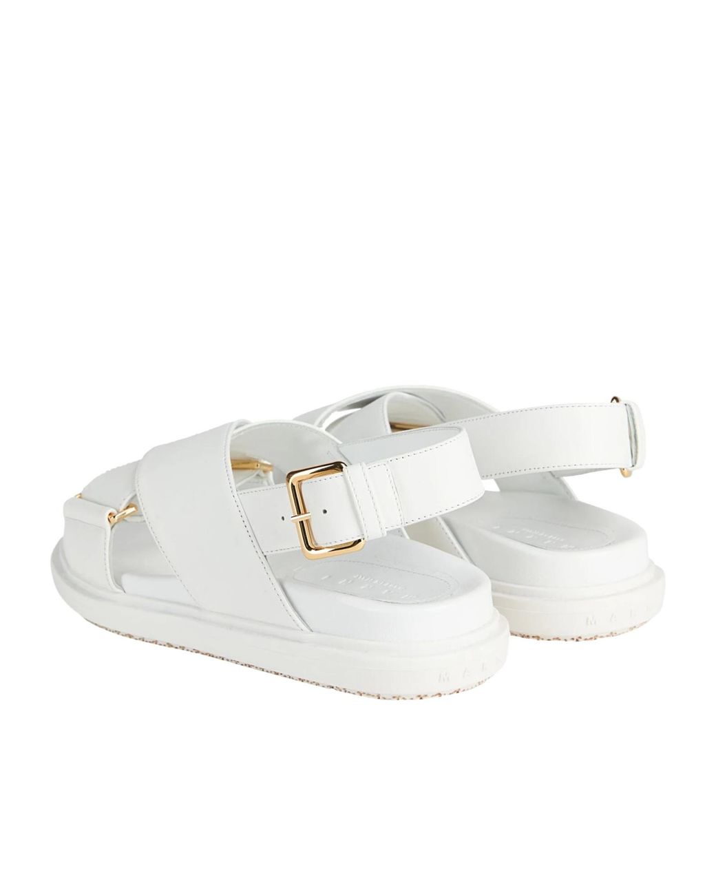 Marni White Minimalist Leather Sandals