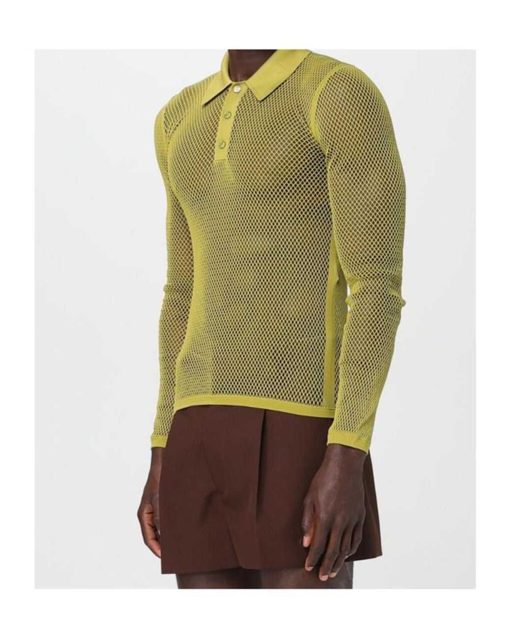 Gucci Green Long-Sleeved Polo Shirt for men