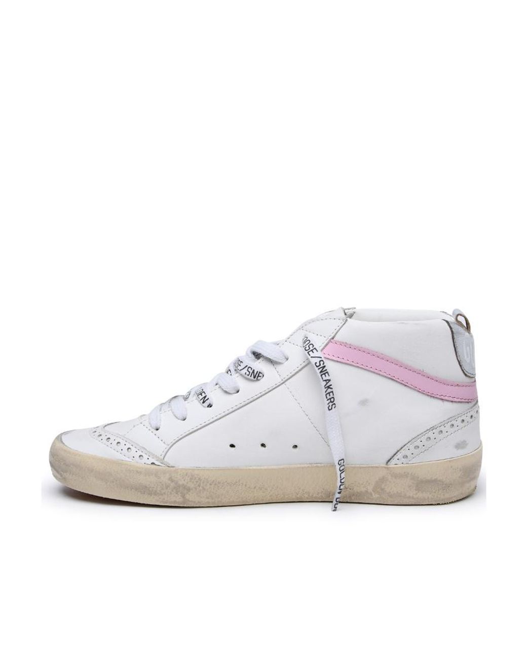 Golden Goose Deluxe Brand White Mid-Star Lace-Up Sneakers