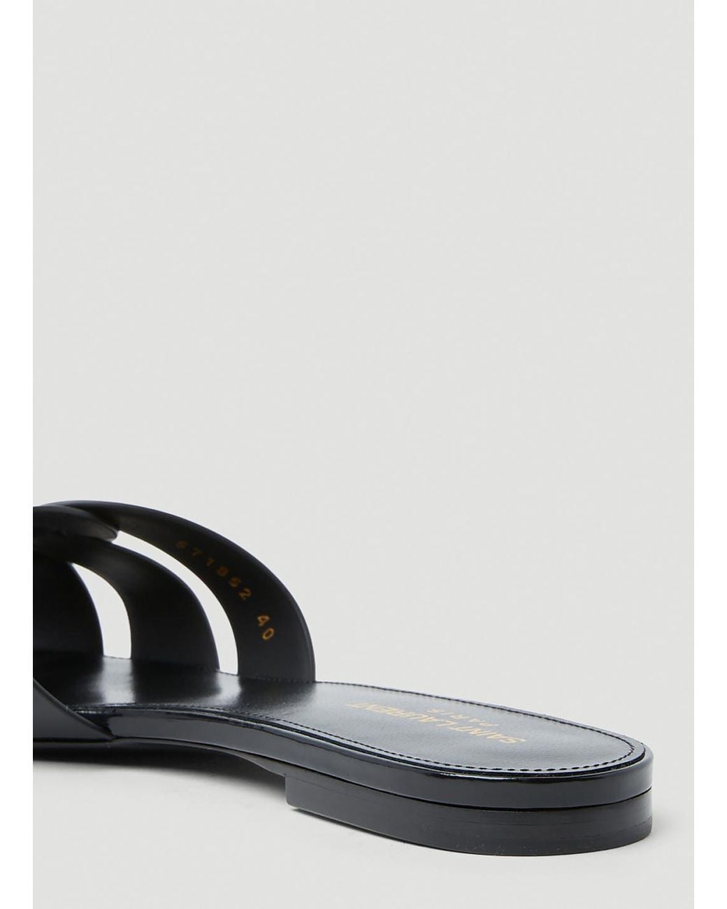 Saint Laurent Black Tribute Flat Sandals