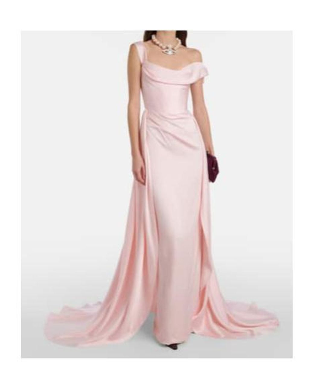 Vivienne Westwood Pink Nova Grace Draped Asymmetric Gown