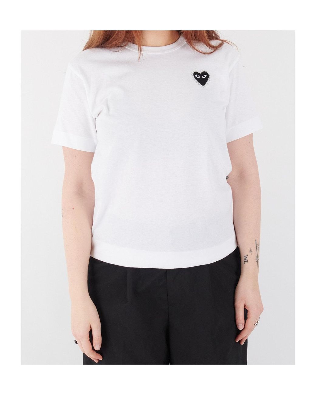 COMME DES GARÇONS PLAY White Short Sleeve T-Shirt for men