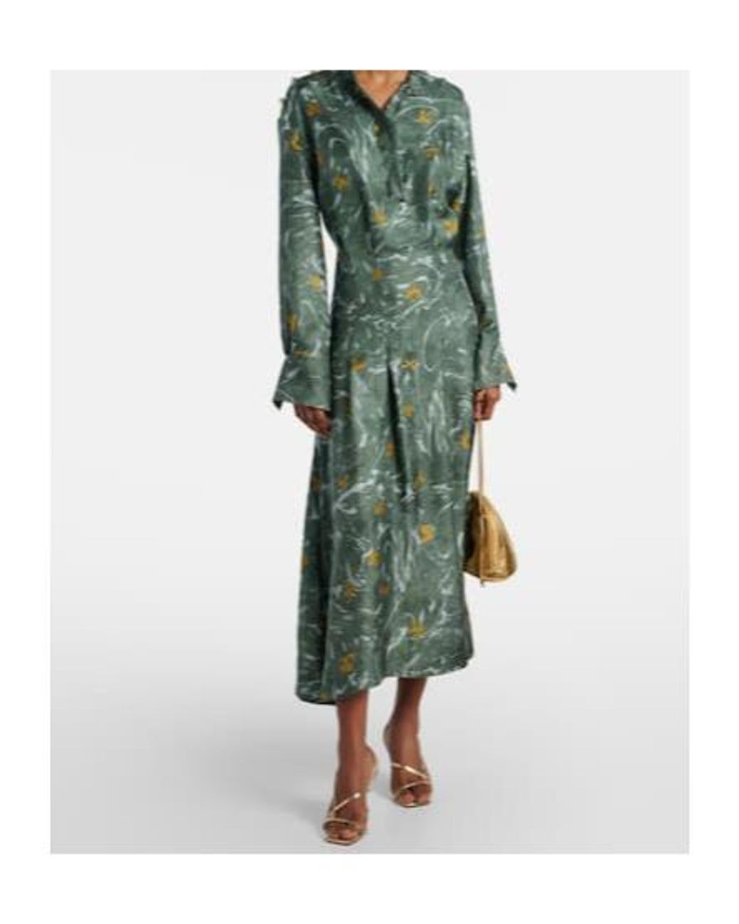 Altuzarra Green Felicia Studded Silk Maxi Dress