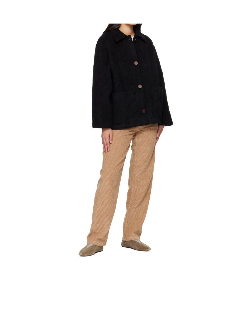 Baserange Black Single-Breasted Jacket