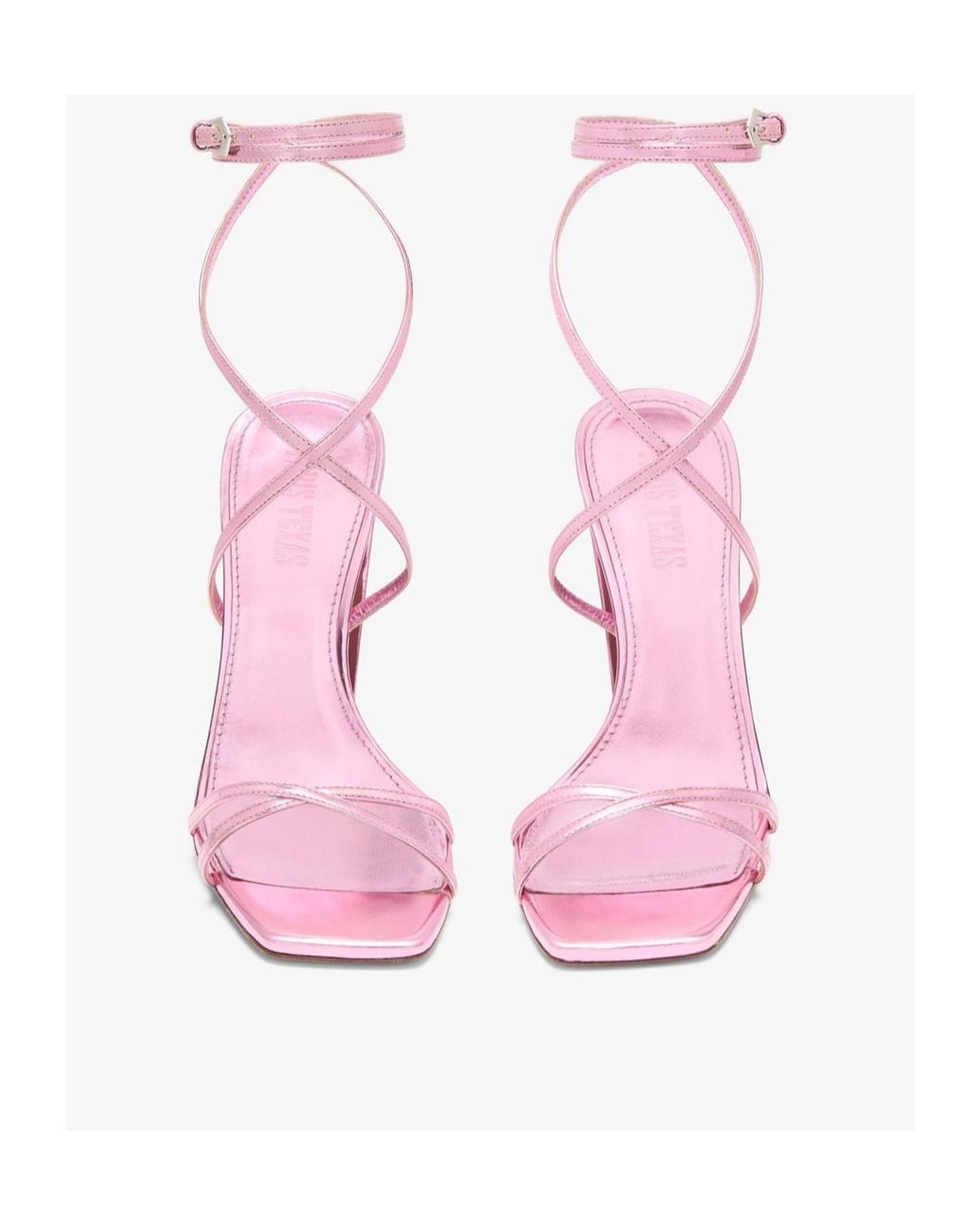 Paris Texas Pink Diana Crossover Strap Heeled Sandals