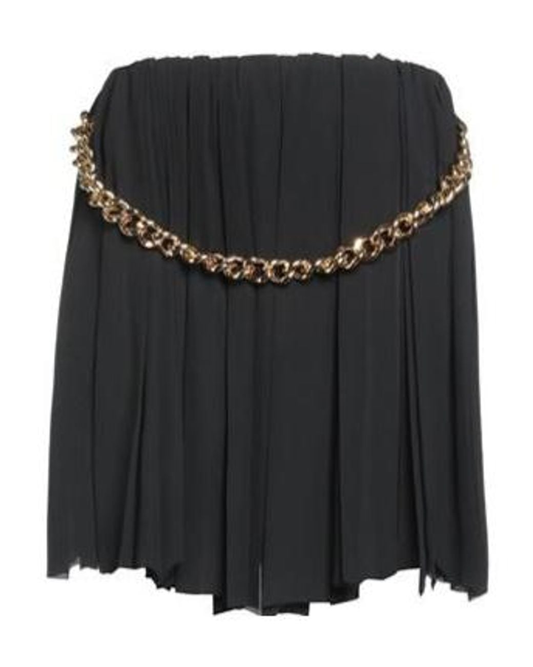 Balenciaga Black Draped Pleated Mini Skirt