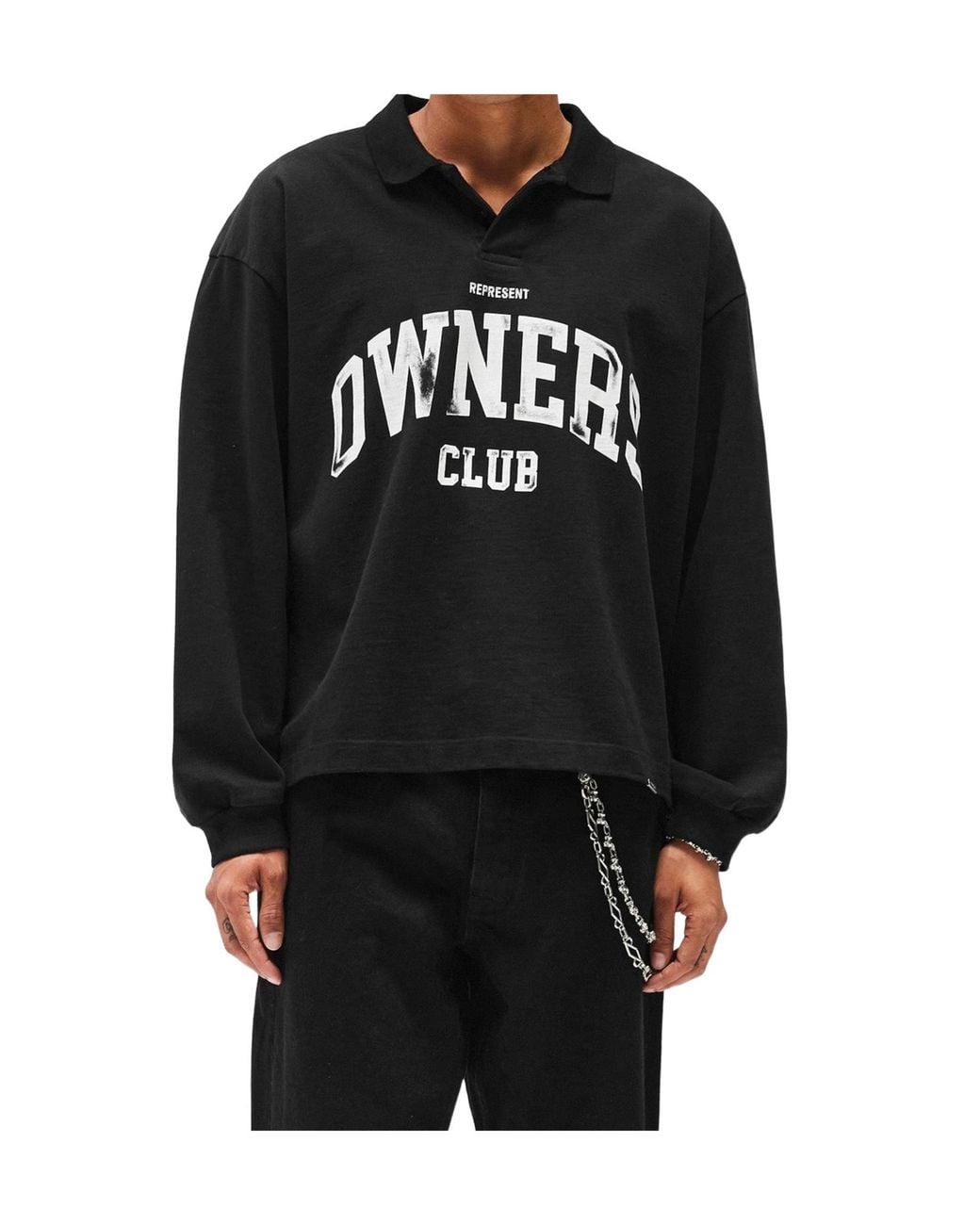 Represent Black Owners Club Polo Sweatshirt for men