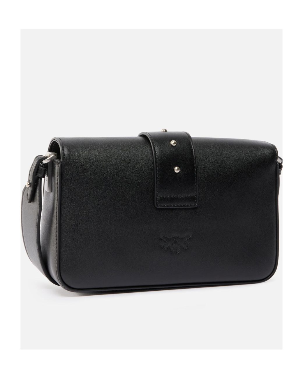 Pinko Black Love Birds Buckled Mini Shoulder Bag