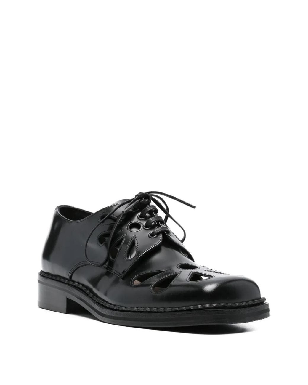 Simone Rocha Black Cut-Out Derby Shoes