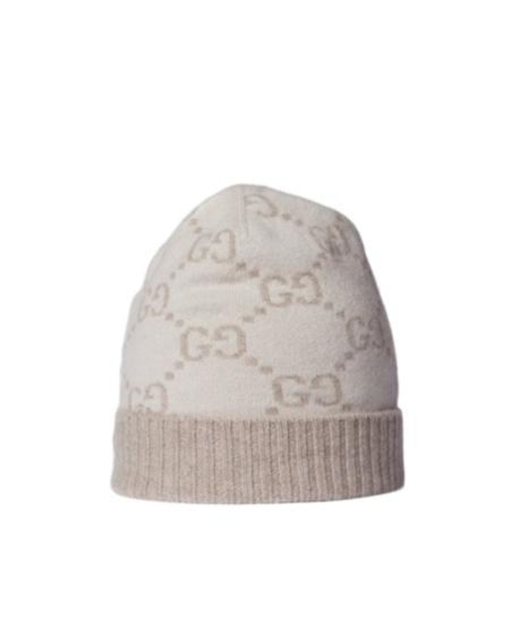 Gucci Gray Nuancie Gg Embroidered Beanie Hat