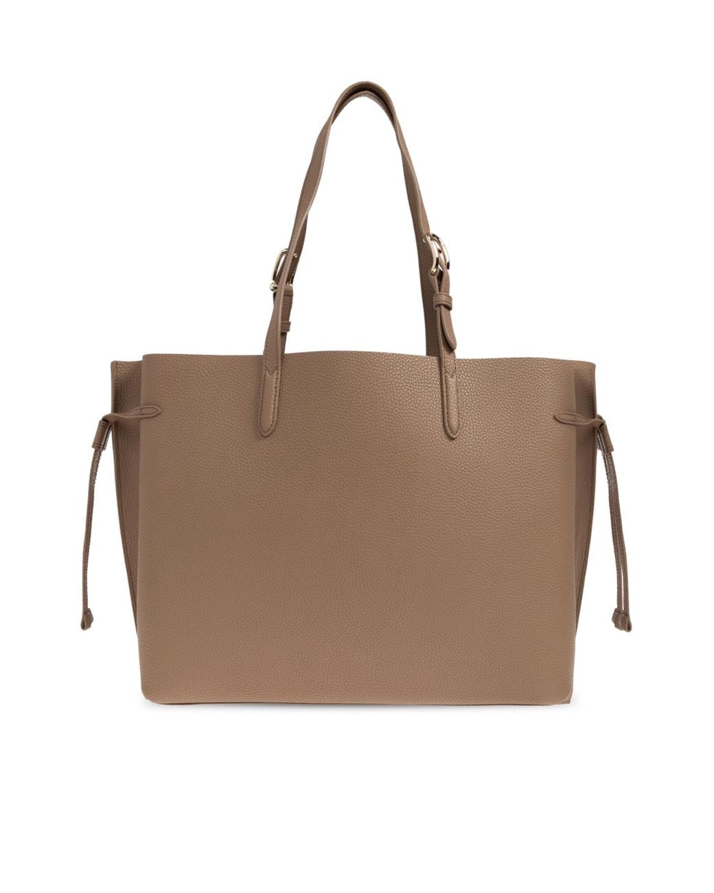 Furla Brown Ava Logo Printed Large Shopper Bag