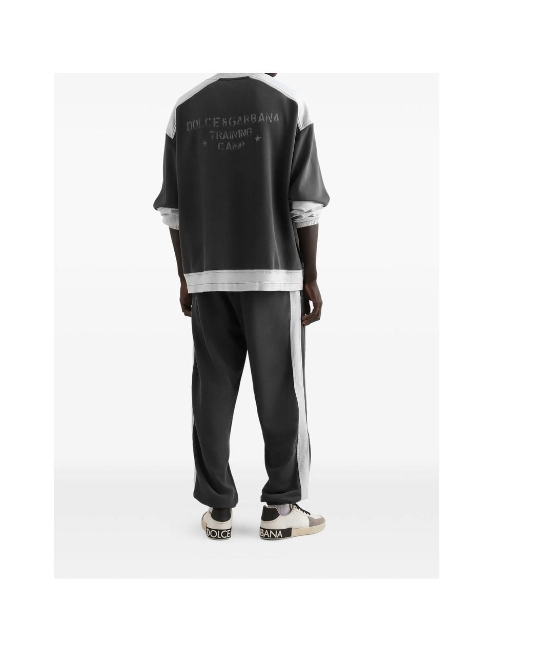 Dolce & Gabbana Gray Colour-Blocked Sweatshirt for men