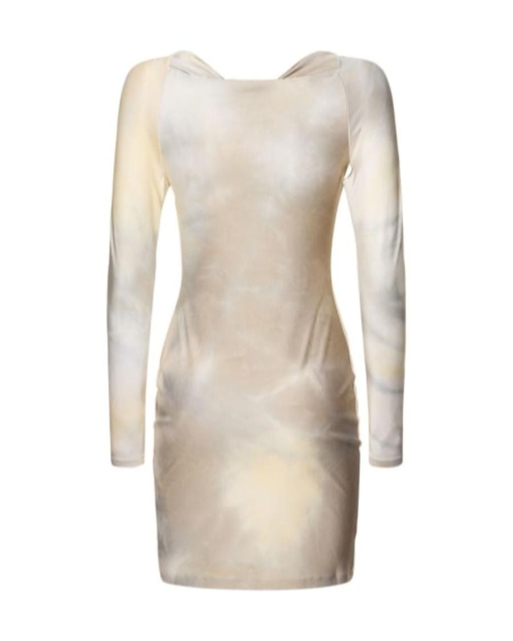 Coperni Natural Hollowed-Out Jersey Mini Dress