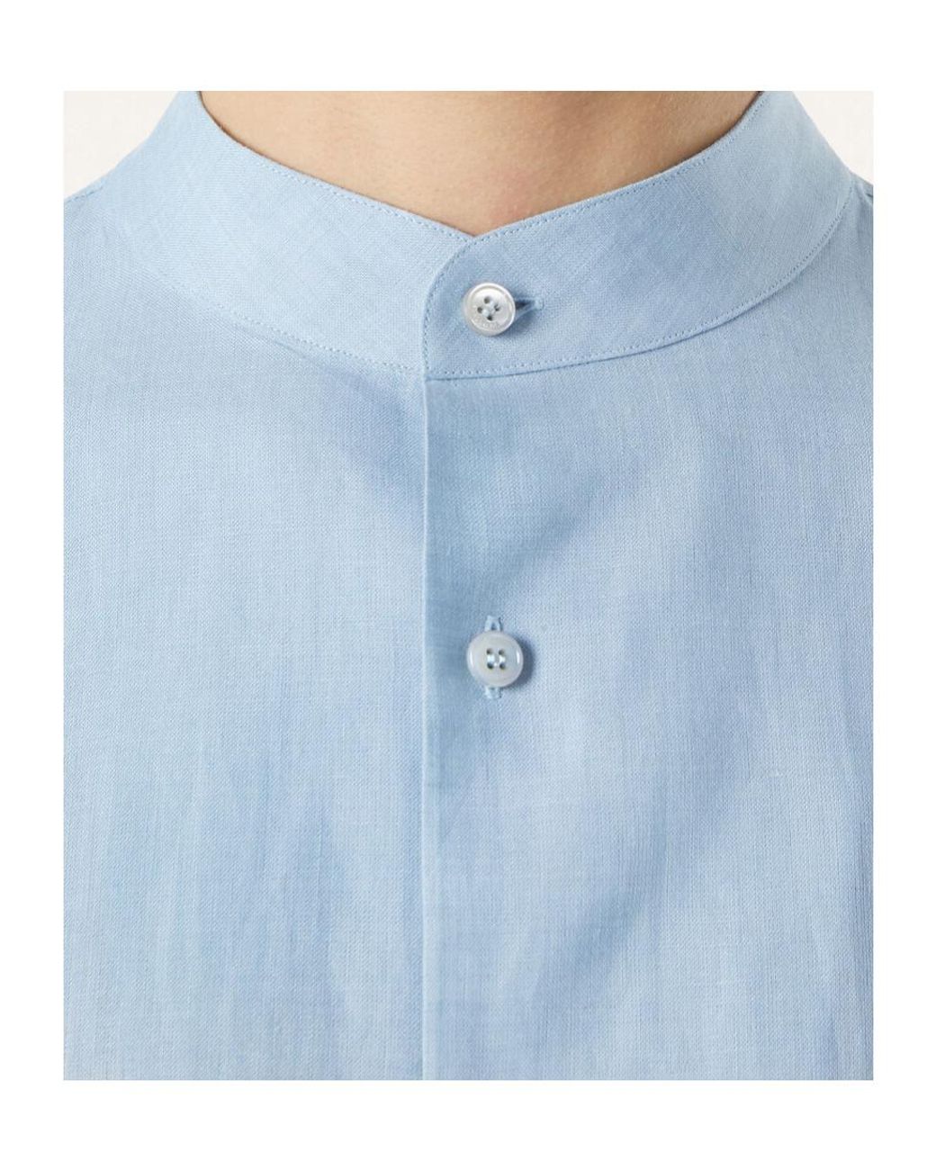 Loro Piana Blue Long Sleeve Shirt for men