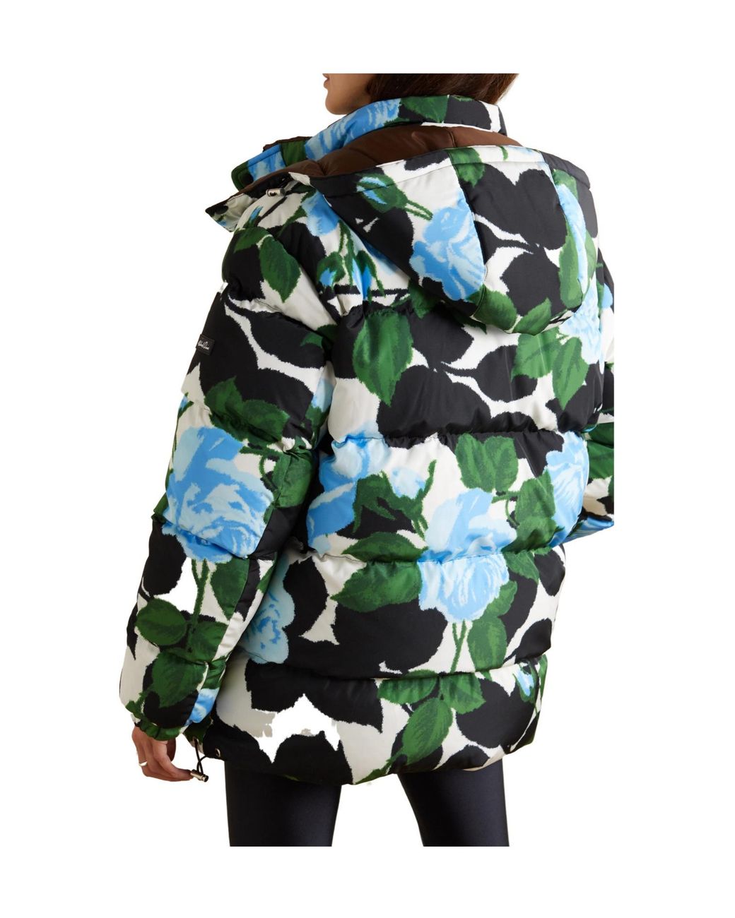 Quinn Green Floral-Print Quilted Shell Down Jacket