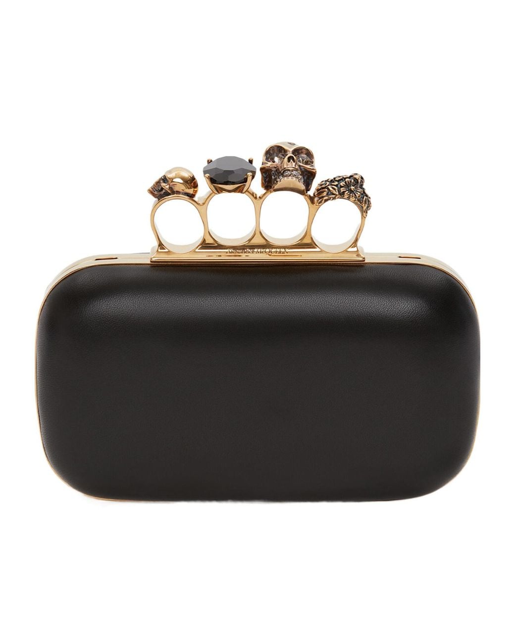 McQueen Black Knuckle Clutch Bag