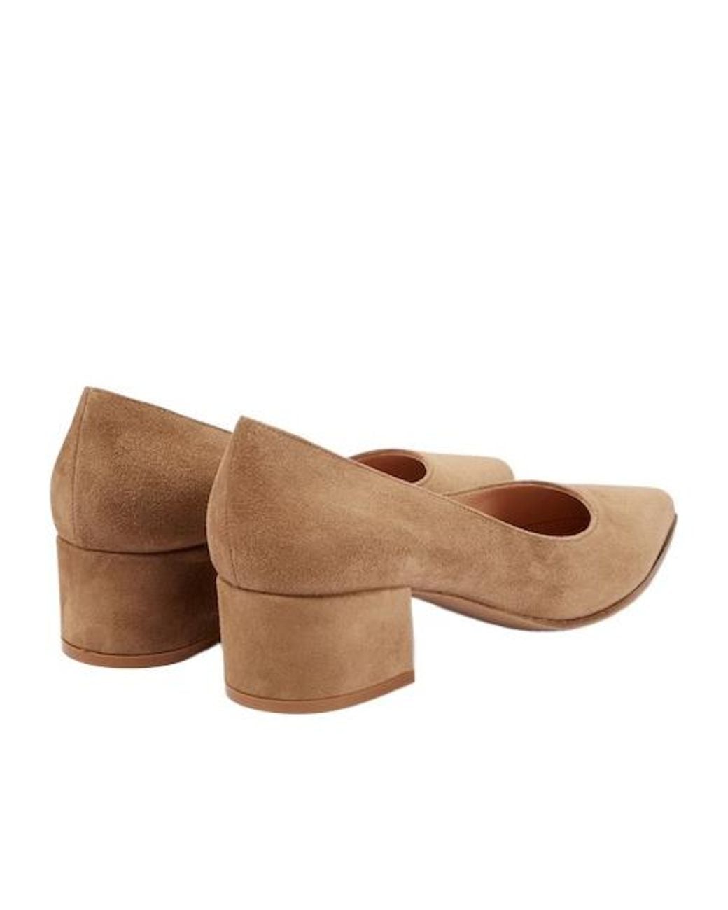 Gianvito Rossi Brown Solid Suede Pumps