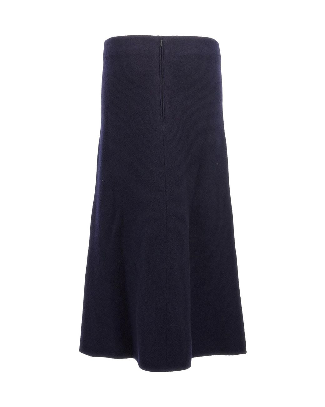 Jil Sander Blue A-Line Knitted Midi Skirt