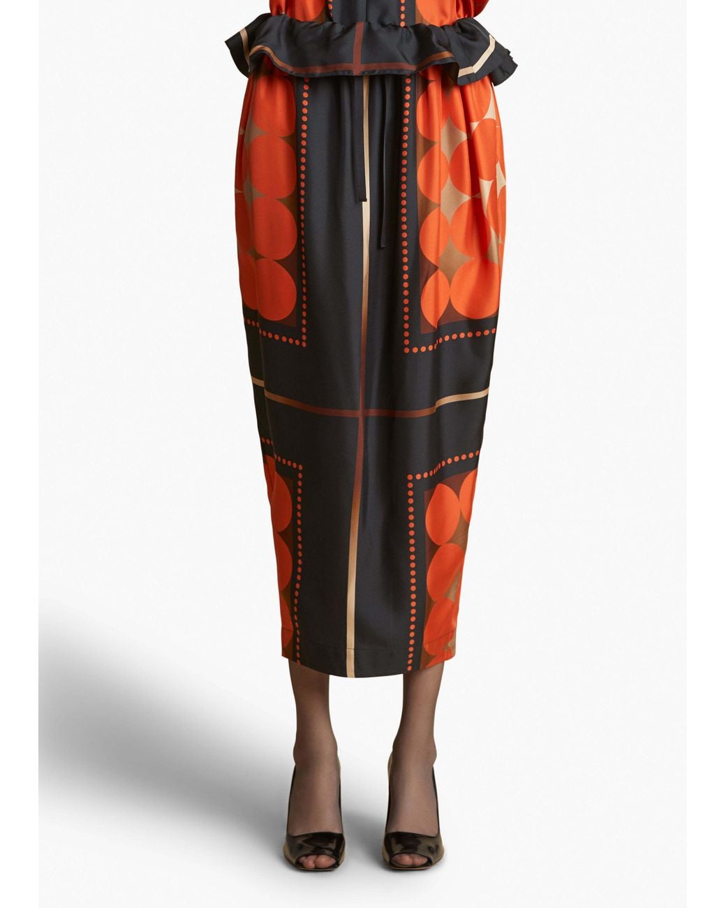 Khaite Red Printed Skirt