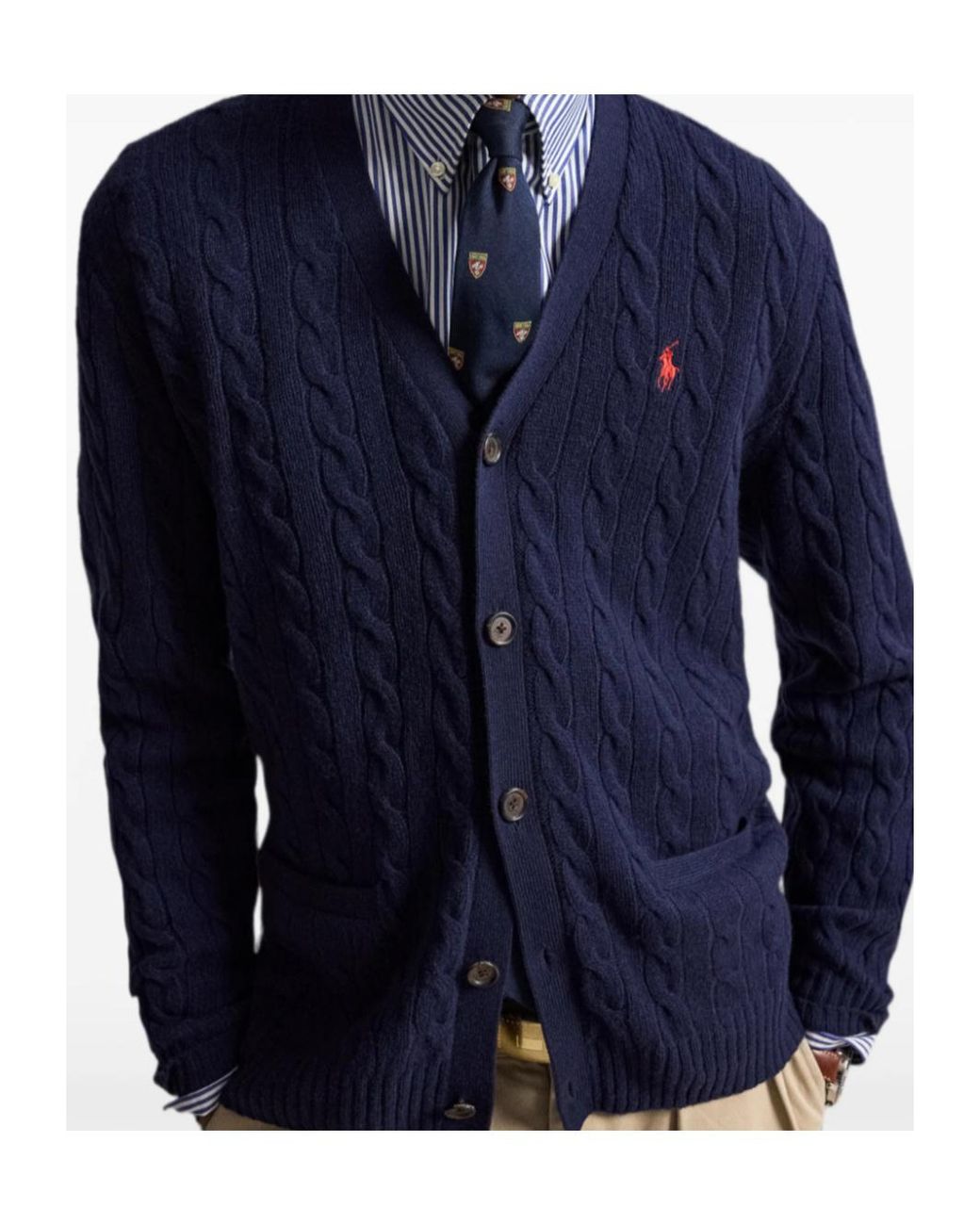 Polo Ralph Lauren Blue Ralph Lauren Cable Knit Cardigan for men