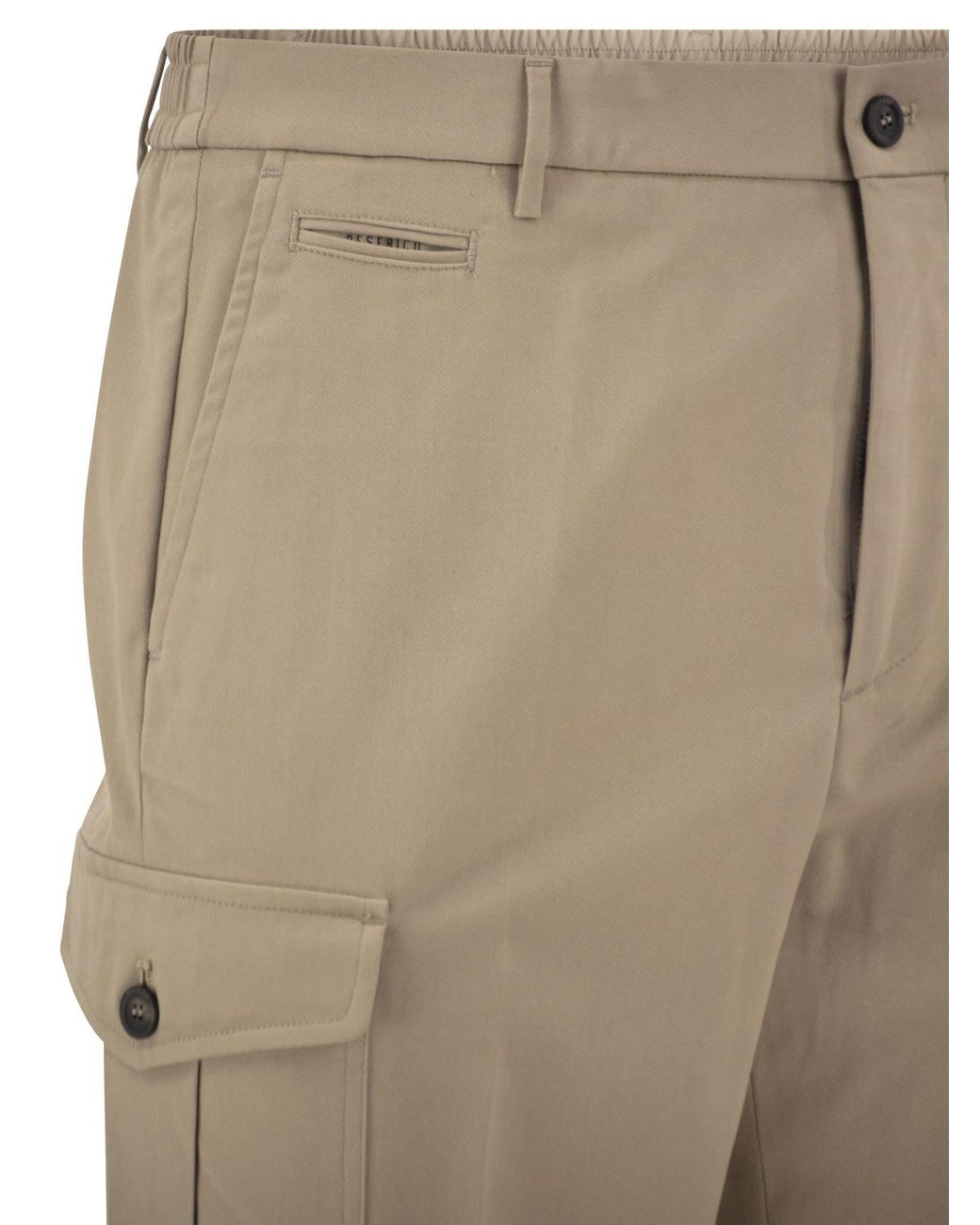 Peserico Natural Tapered Stretch Cargo Pants for men