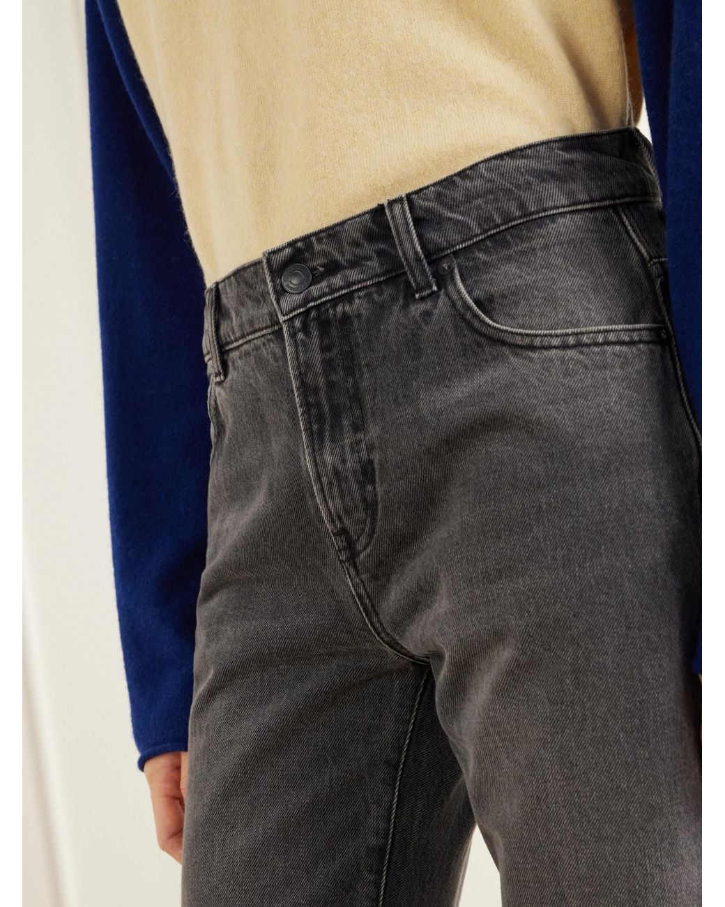 Guest In Residence Gray Relaxed Straight-Leg Jeans