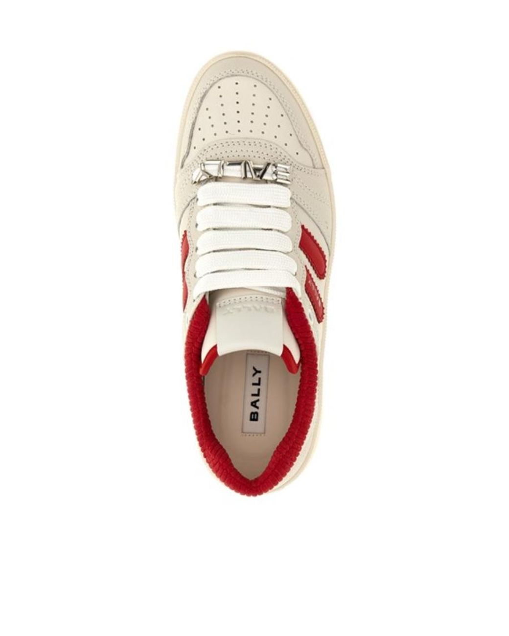 Bally Red Round Toe Lace-Up Sneakers for men