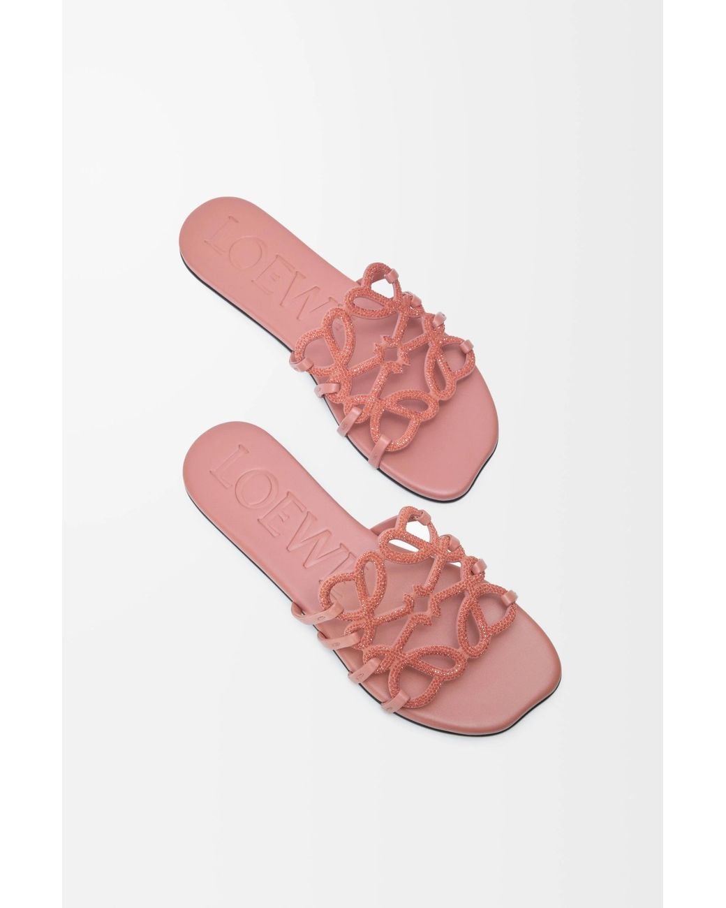 Loewe Pink Petal Anagram Slide Sandals