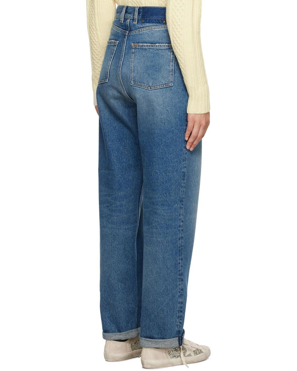 Golden Goose Deluxe Brand Blue Kim Logo Patch Jeans